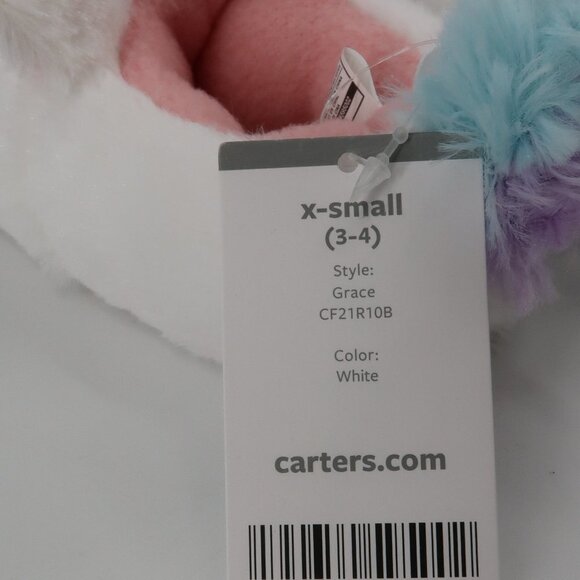 Carter's Girls Grace Unicorn Slipper Size X-Small Toddler 3-4 New in box - Picture 6 of 7